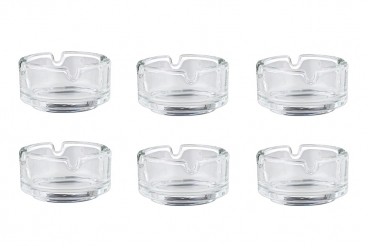 Glasascher 7,2cm Klarglas Aschenbecher